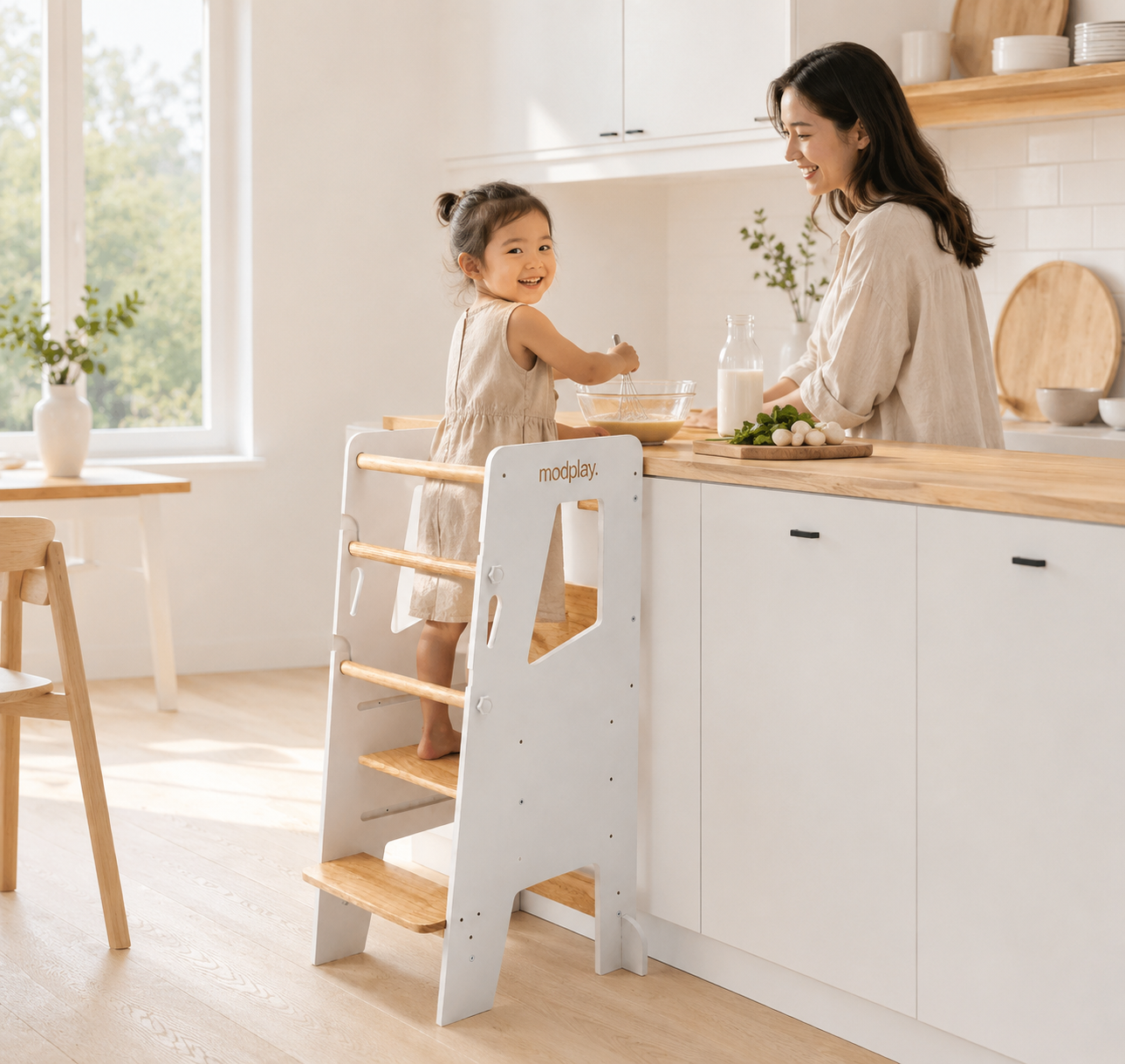 3 Өндрийн Тохируулгатай Суралцах Шат Montessori Learning Tower