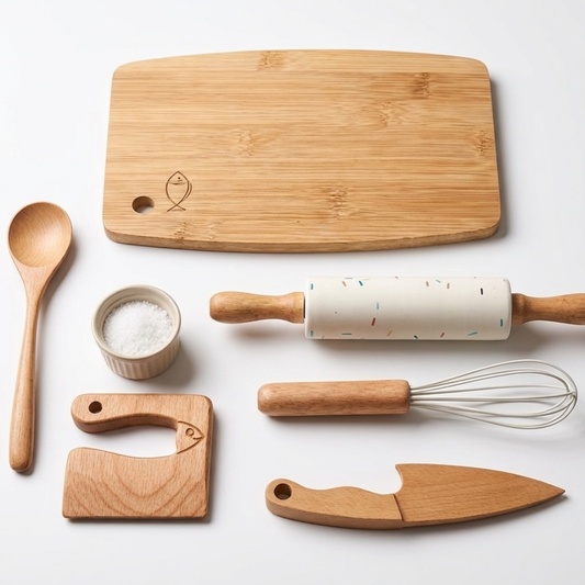 Хүүхдийн модон гал тогооны хэрэгслийн багц (Montessori kitchen tools)